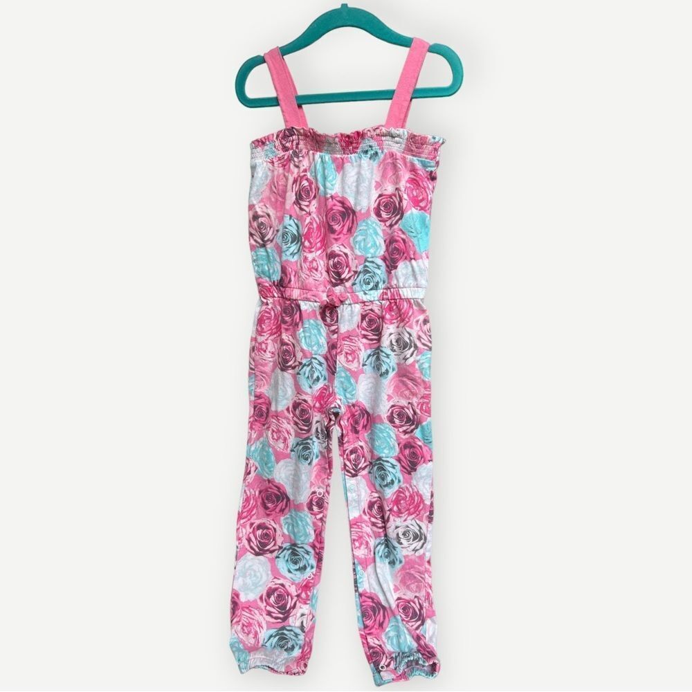 Children’s Place Girls Kids Sleeveless Floral Pink Tank Romper. 5. 5T.